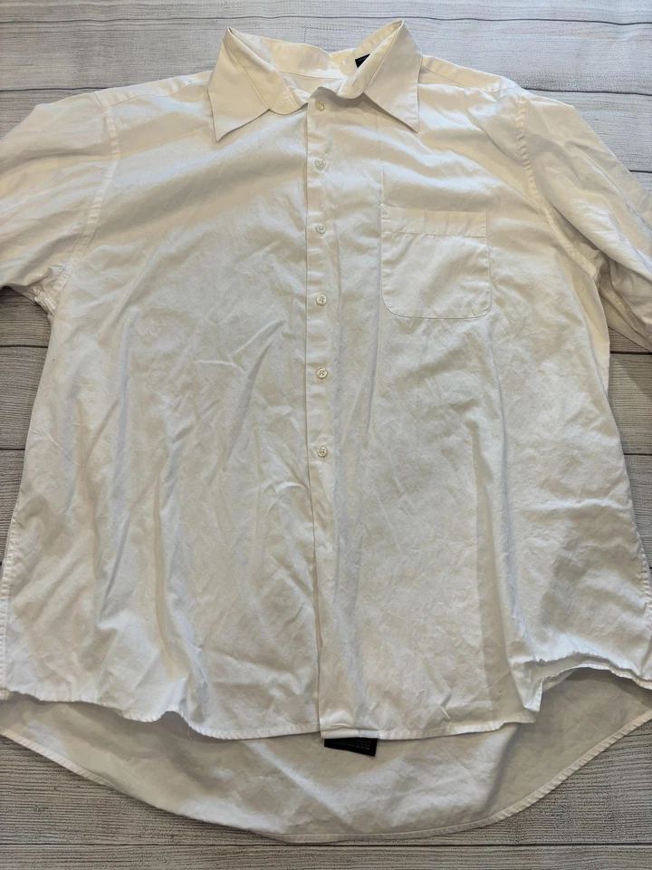 Camisa Alfani Para Hombres XL Blanca Vestido Pinpoint Manga Larga Botón Cuello Punta Frontal Foto 2 de 4