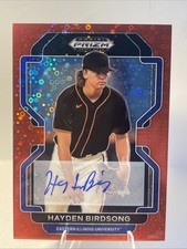 2022 Panini Prizm Draft Picks Base Auto Red Donut Disco Hayden Birdsong /99