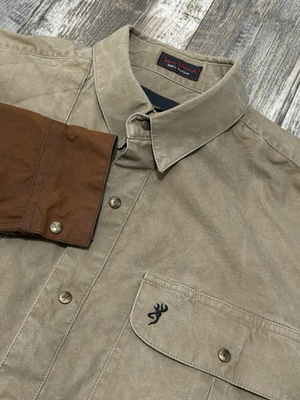 #ad Vintage 90s Browning Super Naturals Mens XL Shooting Shirt Cotton Snap Closure $35.10