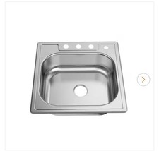 Glacier Bay 25" Single Bowl 20-Gauge Stainless Steel Kitchen Sink
