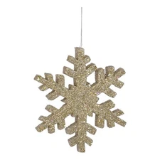 Vickerman 8" Styrofoam Glitter Snowflake Christmas Ornament in Champagne Gold