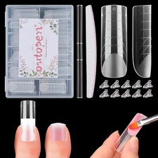 120pcs Wide Square Dual Toe Nail Forms Clear Full Cover Toenail Art Mold