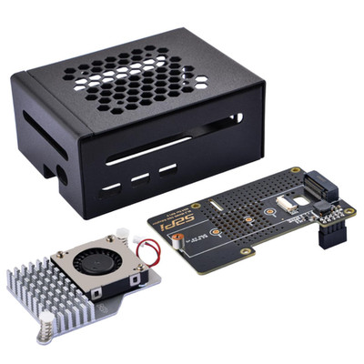 Raspberry Pi 5 Gehäuse mit Active Cooler N04 M Key-M NVMe SSD PCIe Adapter