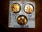 1941PDS Lincoln Penny Year Set Lustrous RED Cartwheel Gem+ Brilliant Unc.  B26
