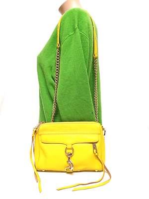 REBECCA MINKOFF MINI M.A.C LEMON YELLOW LEATHER CROSSBODY BAG | eBay