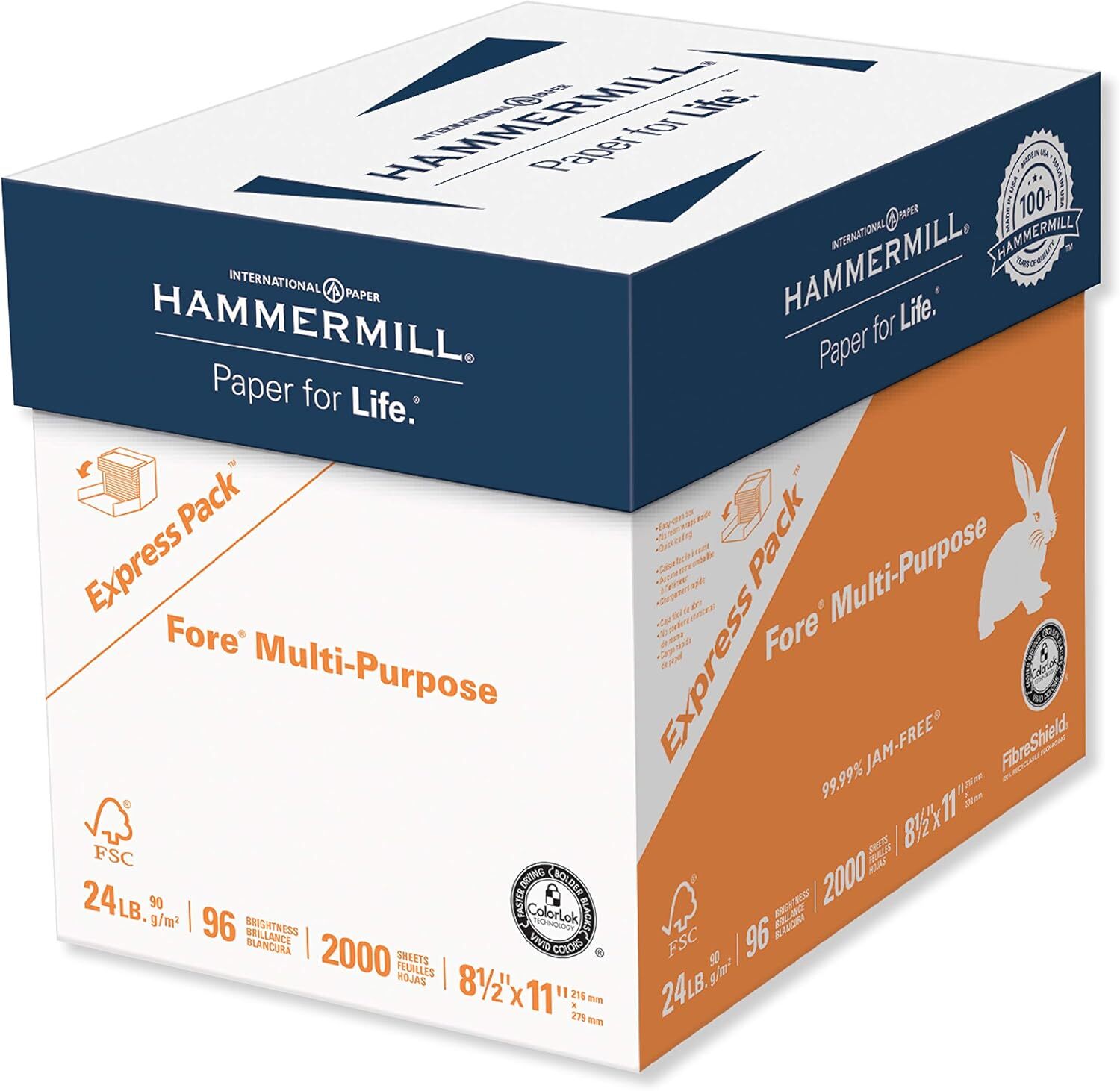 Printer Paper, Fore Multipurpose 24 lb Copy Paper, 8.5 x 11 - Express Pack (2,00-image