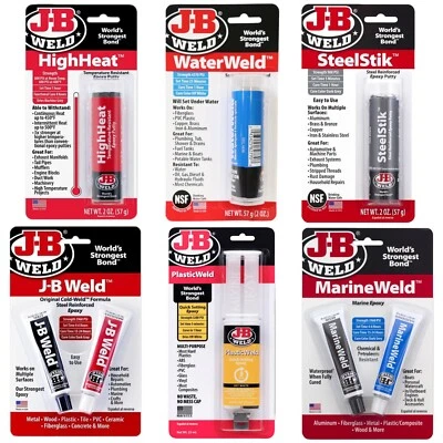 J-B WELD NEW JB Weld High Quality Adhesives & Glues For Most Materials - Large Choice