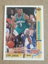 Larry Johnson 1991-92 Upper Deck Top Prospects RC #445 Charlotte Hornets