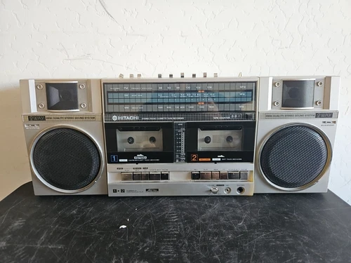 Hitachi TRK-W55W RaRe Vintage Cassette Radio EQ Boombox