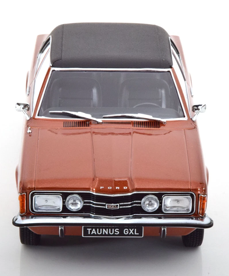 KK Scale 1:18 FORD TAUNUS GXL SEDAN VINYL ROOF BROWN METALLIC & FLAT BLACK 1971 - Immagine 4 di 4