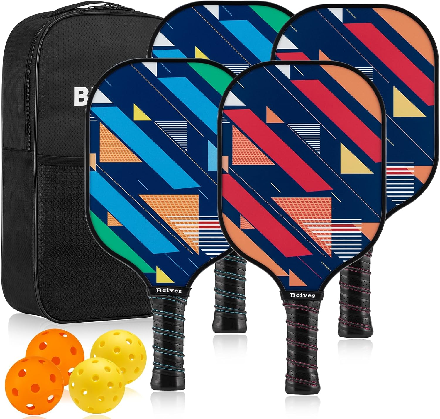 Pickleball Paddles, Fiberglass Surface Pickleball Paddles Set of 4, Pickleball S