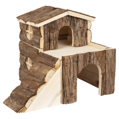 Flamingo Holzhaus Keldry für Nager 25,5x22x20 cm mit Etage und Treppe