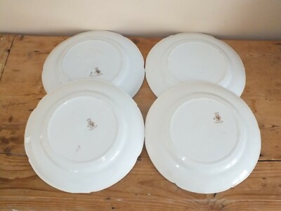 Lot 4 Assiettes à Dessert Luneville – Porcelaine Vintage France 1920-1949 Motif Floral