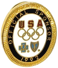 Olympics Barcelona 1992 USA Official Sponsor Blue Cross/Blue Shield Lapel Pin