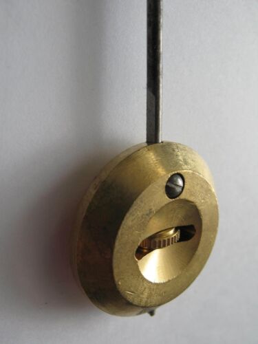French Clock Pendulum KIT no. 2 (80g) Brass Bob & Hook, 260mm Steel Rod - Picture 1 of 6