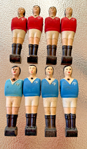 Rene Pierre 14mm Foosball 8 Men Metal 4- Red & 4- Blue VINTAGE