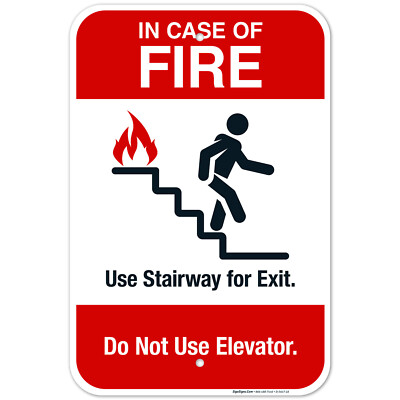 In Case Of Fire Do Not Use Elevator Sign, Fire Safety Sign,