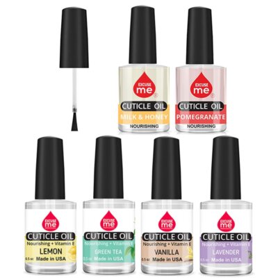 Excuse Me Cuticle Oil With Brush SET OF 6 (Lemon, Pomegranate, Lavender,...