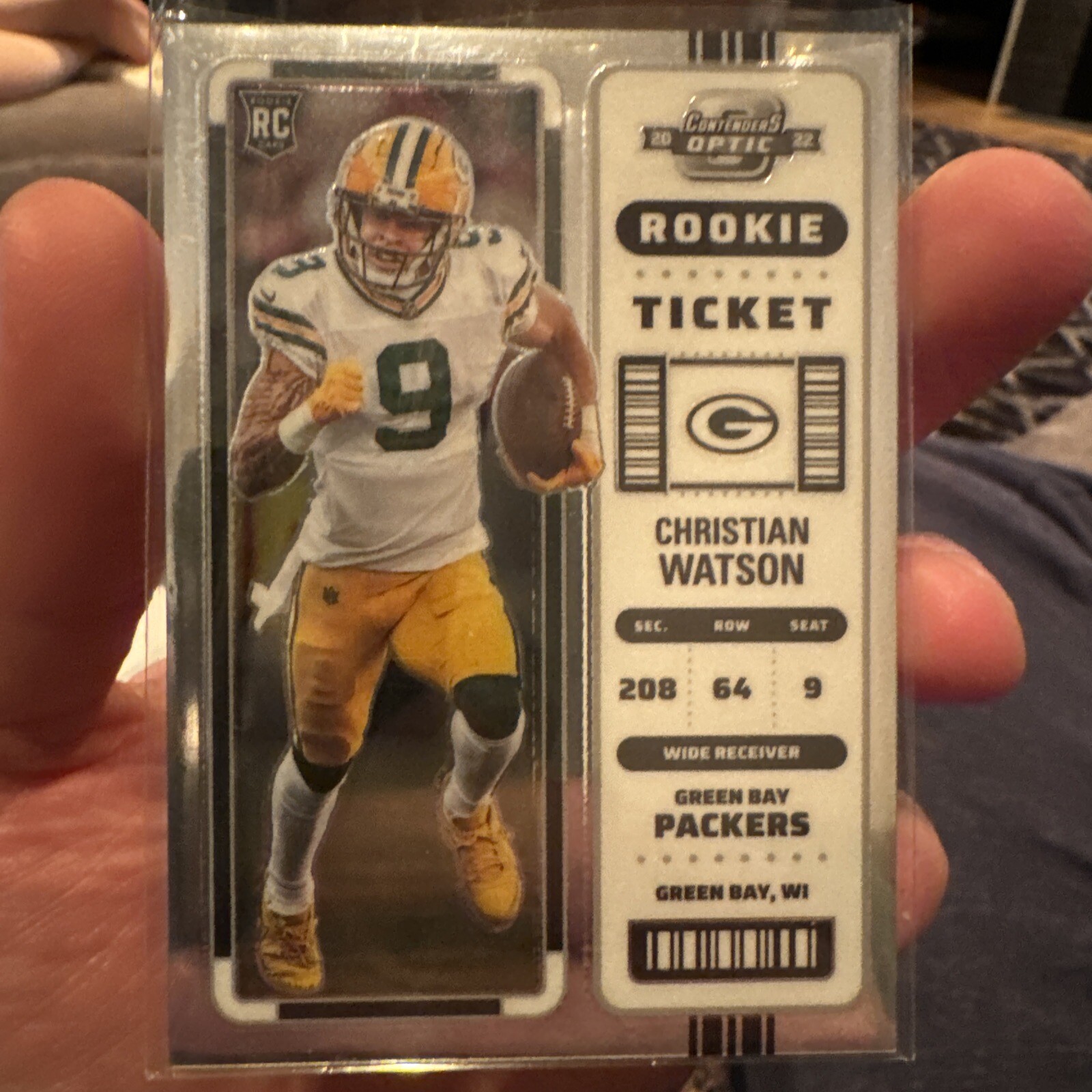2022 Contenders Optic Football Rookie Ticket #66 Christian Watson Packers