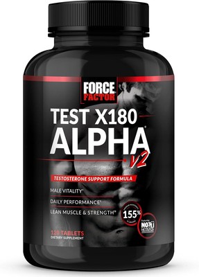 FORCE FACTOR Test X180 Alpha v2 T-Support for Men T-Supplement to Help 120caps
