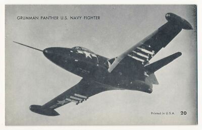 US Navy Grumman Panther Fighter - Penny Arcade Exhibit Card