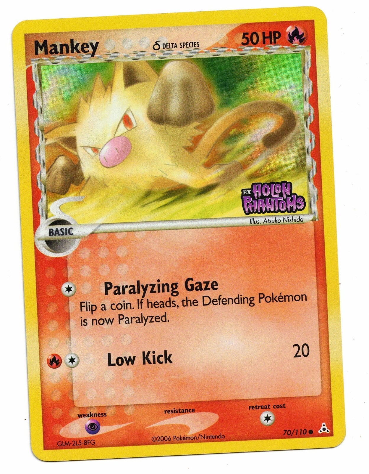 Pokemon Card: Mankey HOLO 70/110 STAMPED EX Holon Phantoms Set! GD