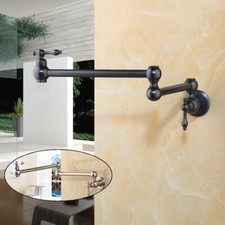 Brushed Gold Rotate Kitchen Sink Cold Water Faucet Single Hole Wall Mounted Taps