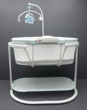 Fisher Price Soothing Motion Sound White/Blue Baby Bassinet Bedside Sleeper