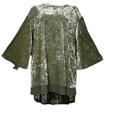 We Are HAH Hot As Hell Phaht City Velvet Velour Oversized Green Boho Dress XS