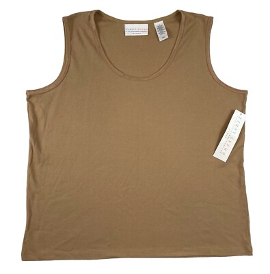 NEW Liz Claiborne Sweater Top Womens 3XL Tan Gold Thread Closet Staple Layering