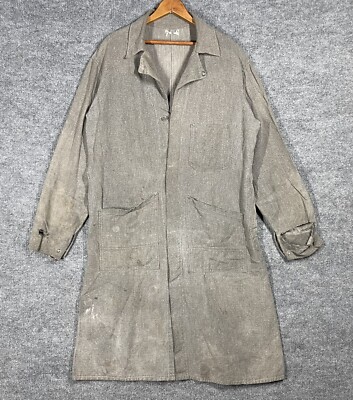 VINTAGE 30s Wearwell Salt and Pepper Cotton Shop Coat Jacket