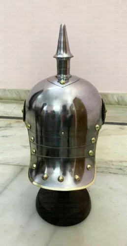 German Iron Pickelhaube Helmet Prussian Spike Helmet Medieval Halloween Helmet - Picture 2 of 5