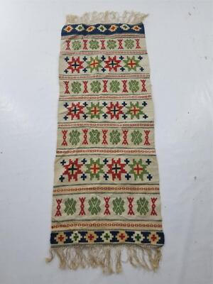 Antique Swedish Skani Scandinavian Hand Woven Tapestry 50x20 inches