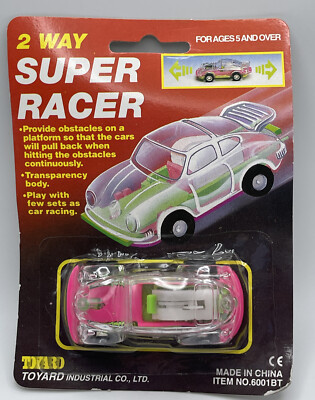 2 Way Super Racer VINTAGE FRICTION CAR TOY Transparency Body 6001
