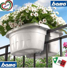 FIORIERA BAMA KLUNIA DOPPIA VASO DA BALCONE RINGHIERA FIORI PIANTE COL. PANNA 40