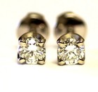 GIA certified new 14k white gold .86ct SI2-I1 I round diamond stud earrings 1.6g — photo 1