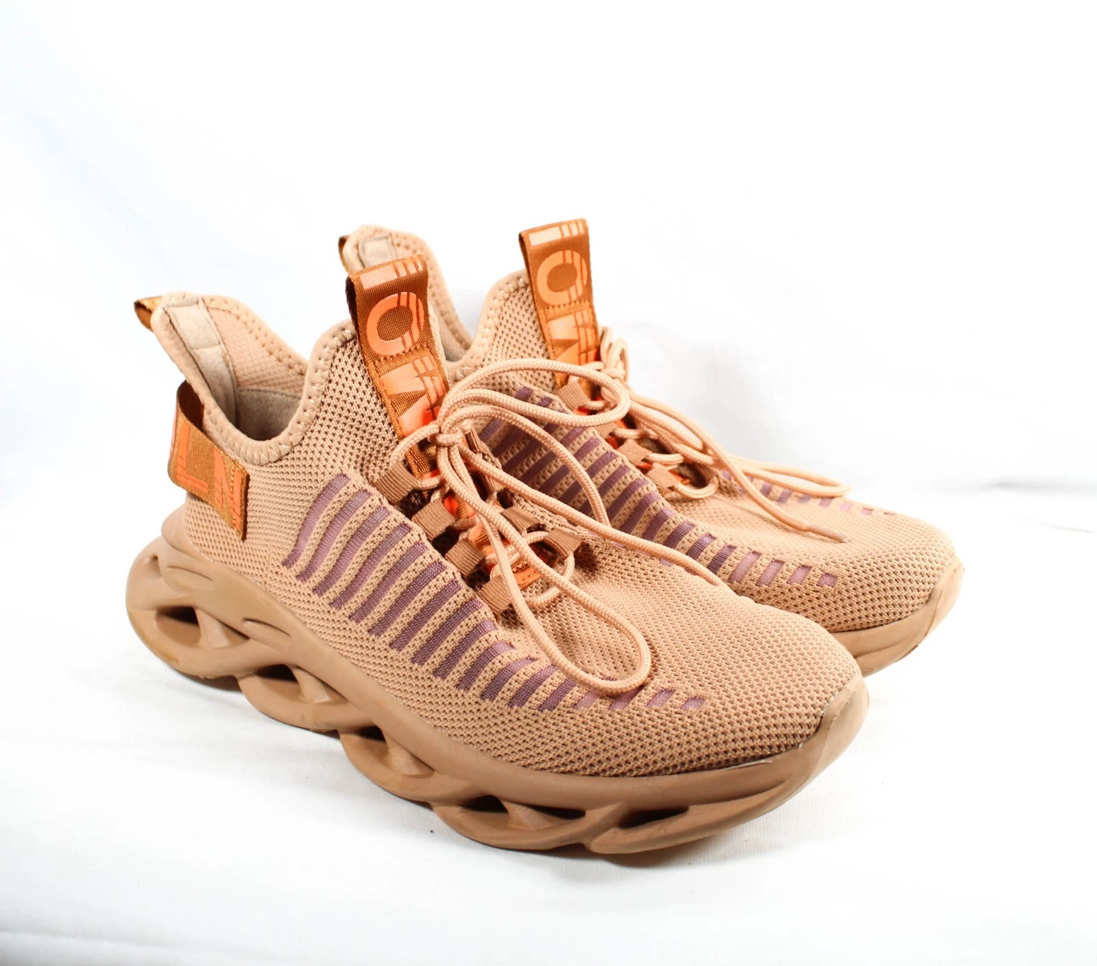 GSLMOLN Mens Tan Orange Sneakers Tennis Shoes Size 13
