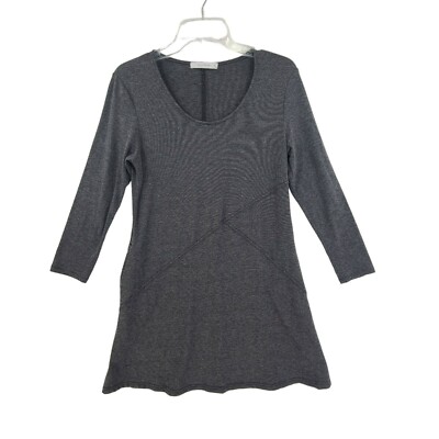 cut loose tunic dress Cut Loose Womens Med Tunic Dress 3/4 Sleeve Short Striped Green