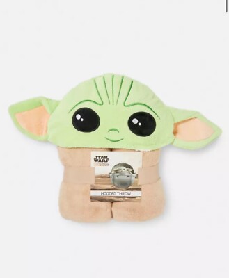 Primark The Mandalorian Baby Yoda Hooded Throw Blanket Size