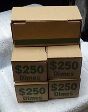 * Lot of FIVE (5) - Heavy Duty STORAGE BOXES for DIME ROLLS - $250 - NEW