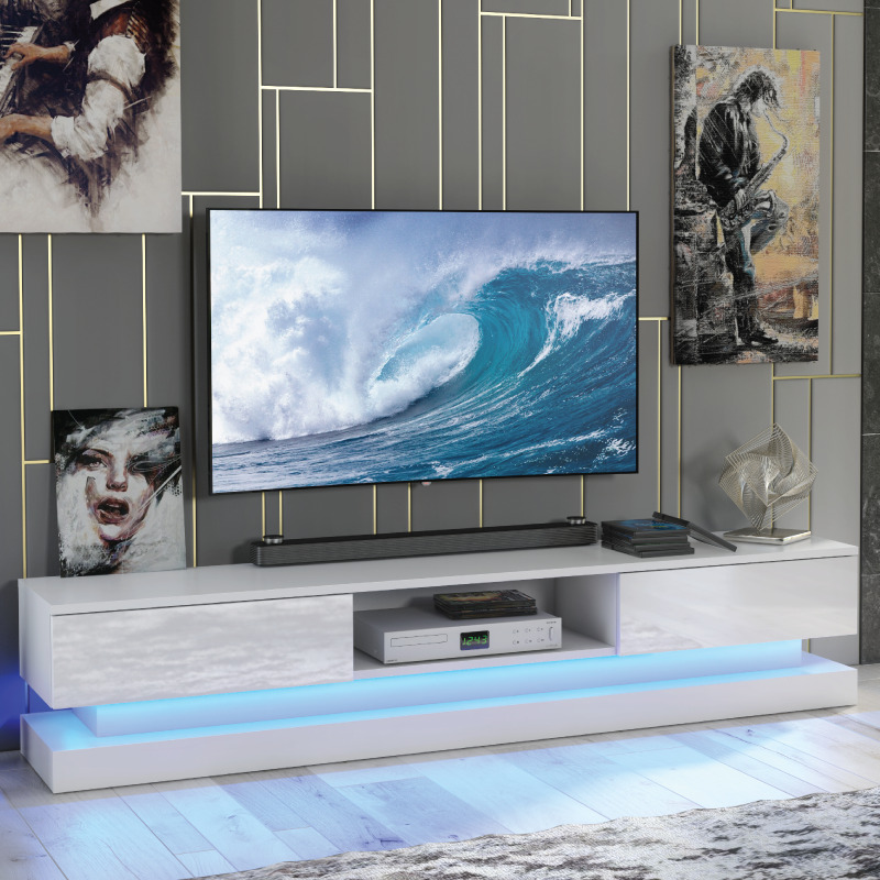 Modern 180cm TV Unit Cabinet TV Stand High Gloss Doors With Free