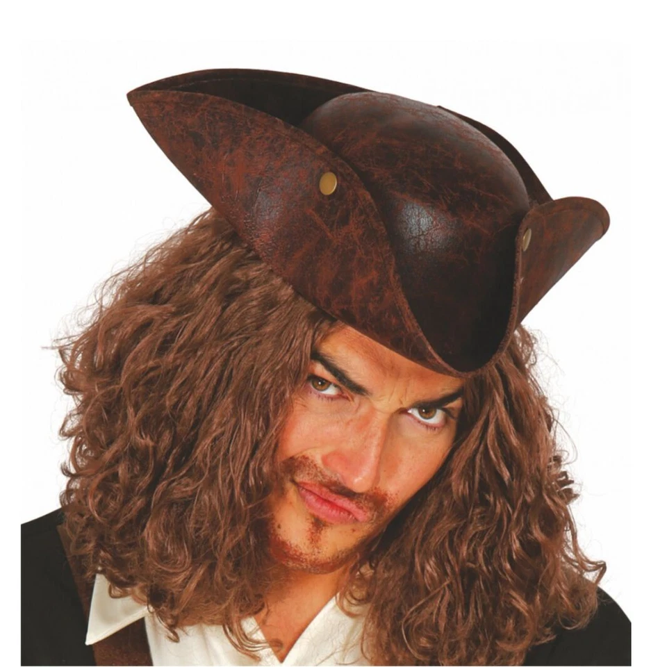 Piraten-Hut braun Seeräuber Dreispitz KW 58 cm für Herren Kostüm-Zubehör
