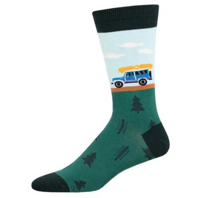 Socksmith Herrensocken Neuheit Baumwolle Crew-Grafik Happy Green Camper Van UK 6-12