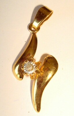 Vintage Art Deco Anhänger und echter Diamant geprüft Meisterpunze