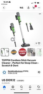 Toppin Akku Kabelloser Handstaubsauger