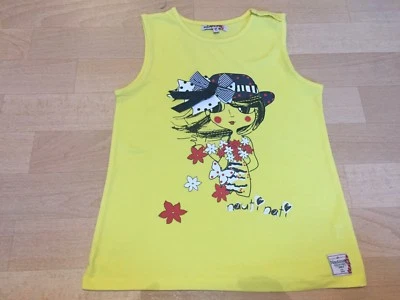 NEU T- Shirt gelb mit Mädchenmotiv in 128 - Bild 1 von 2