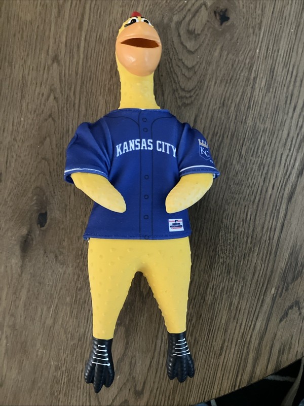 Baseball Team Rubber Squealing Chicken Toy Kansas City Royals NLB KC
