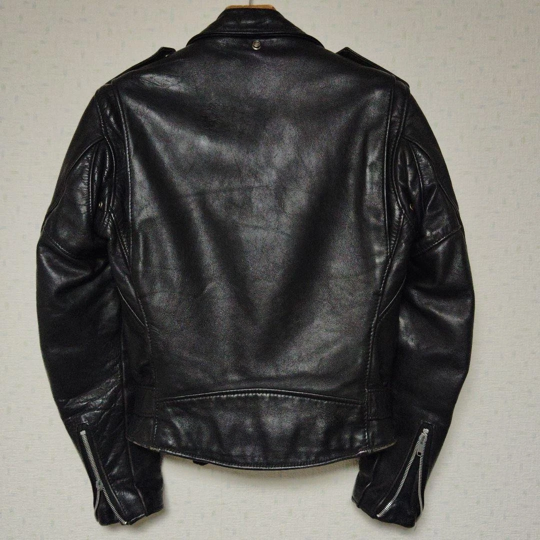 Chaqueta de Cuero Schott Perfecto Double Rider Negra Talla 34 EE. UU.