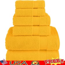 Turkish Cotton Towel Set 6 Piece Luxury Bath Hand Washcloths Quick Dry Oeko-Tex