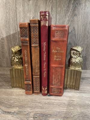Deluxe Leatherette Book Lot (4) 3-Side Gold Edges - Hughes, Perutz, 1st Editions